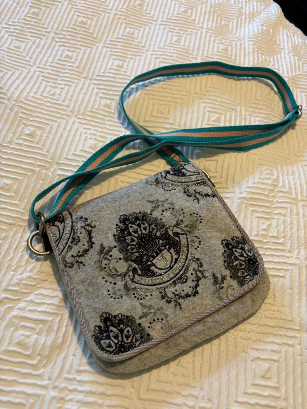 Vintage Juicy Couture Black and Grey Satchel Bag